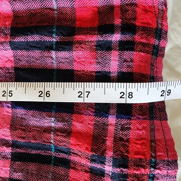 Intro 3/4 rolled sleeve plaid button-up collared over-shirt, sz XL - Picture 8 of 12